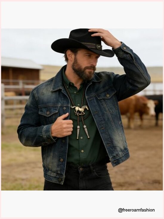 Western Cowboy Hat with Horse Bolo Tie, Suede Cattleman Hat, Unisex main image 7